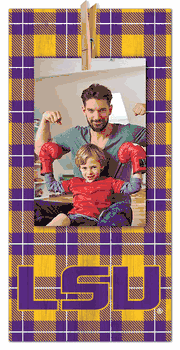 Louisiana State Tigers Plaid Clothespin 6x12 Sign