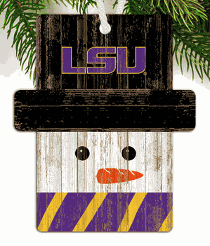 Louisiana State Tigers Snowman Ornament