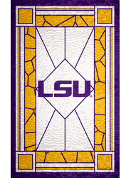 Louisiana State Tigers Stained Glass 11x19 Wood Sign