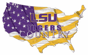Louisiana State Tigers USA Shape Flag Cutout