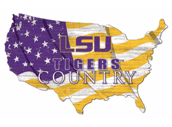 Louisiana State Tigers USA Shape Flag Cutout