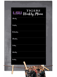 Louisiana State Tigers Weekly Chalkboard with frame & clothespins 11x19 Sign