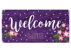 Louisiana State Tigers Welcome Floral 6x12 Sign
