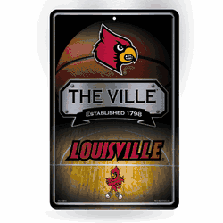 Louisville Cardinals  11" x 17" Metal Home Dcor Sign
