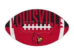 Louisville Cardinals 12" Football Cutout Sign with City Name