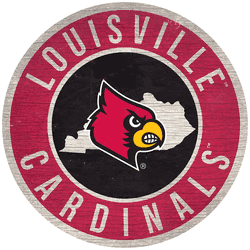 Louisville Cardinals 12 in. Circle w/ State Sign