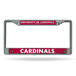 Louisville Cardinals  12" x 6" Chrome Frame With Decal Inserts
