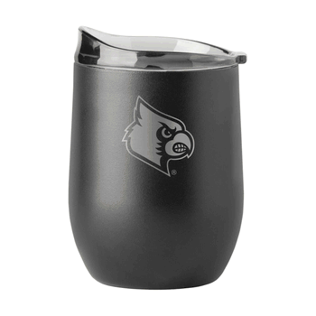 Louisville Cardinals 16oz Black Etch Powder Coat Curved Bev