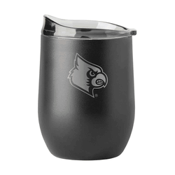 Louisville Cardinals 16oz Black Etch Powder Coat Curved Bev
