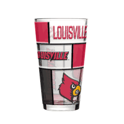 Louisville Cardinals 16oz Quilted Stained Pint Glass