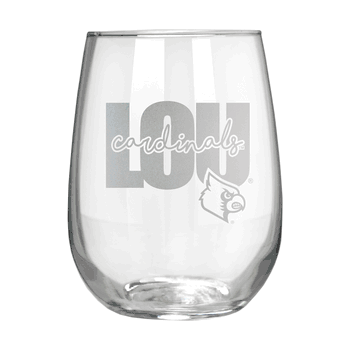 Louisville Cardinals 17oz Stemmless Wine Glass