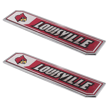 Louisville Cardinals 2 Piece Heavy Duty Aluminum Embossed Truck Emblem Set