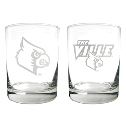 Louisville Cardinals 2pc Rocks Glass Set