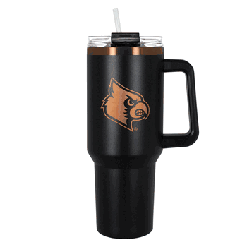 Louisville Cardinals 40oz Black and Copper Colossus Travel Mug with Straw