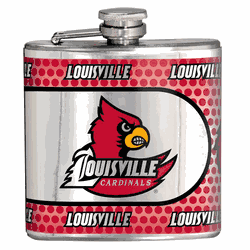 Louisville Cardinals 6oz Stainless Steel Flask with Metallic Graphics