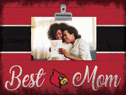Louisville Cardinals Best Mom with Stripe Clip Frame