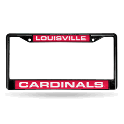 Louisville Cardinals Black 12" x 6" Black Laser Cut Chrome Frame