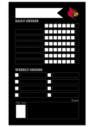 Louisville Cardinals Chore Chalk Board 11x19 Sign