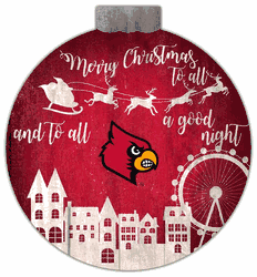 Louisville Cardinals Christmas Village 12in Wall Art