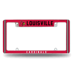 Louisville Cardinals Classic 12" x 6" Chrome All Over Automotive License Plate Frame