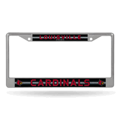 Louisville Cardinals Classic 12" x 6" Silver Bling Chrome Car/Truck/SUV Auto Accessory