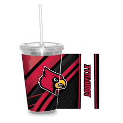 Louisville Cardinals Clear Tumbler W/Straw