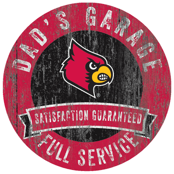 Louisville Cardinals Dad's Garage Sign
