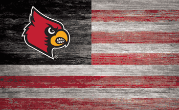 Louisville Cardinals Distressed Flag 11x19
