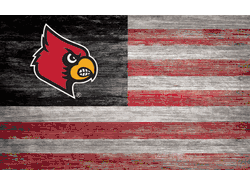 Louisville Cardinals Distressed Flag 11x19