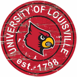 Louisville Cardinals Distressed Round Sign