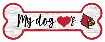 Louisville Cardinals Dog Bone 6x12 Sign