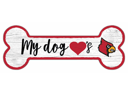 Louisville Cardinals Dog Bone 6x12 Sign