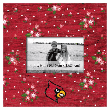 Louisville Cardinals Floral 10x10 Frame