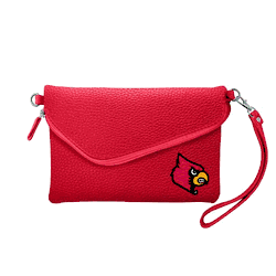Louisville Cardinals Fold Over Crossbody Pebble Light Red