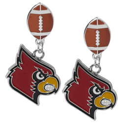 Louisville Cardinals Football Stud Earrings