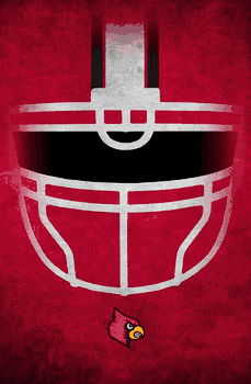 Louisville Cardinals Ghost Helmet 17x26