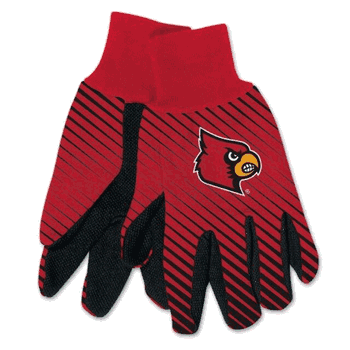 Louisville Cardinals Gloves Two Tone Style Adult Size