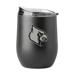 Louisville Cardinals GunMetal 16oz Black Powder Curved Beverage