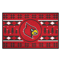 Louisville Cardinals Holiday Sweater Starter Mat Accent Rug - 19in. x 30in.