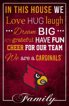 Louisville Cardinals In This House 17x26