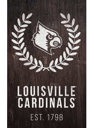 Louisville Cardinals Laurel Wreath 11x19 Sign