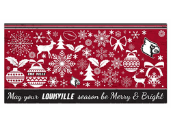 Louisville Cardinals Merry and Bright 6x12 Sign
