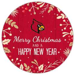 Louisville Cardinals Merry Christmas & New Year 12in Circle