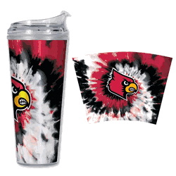 Louisville Cardinals Metallic Tye Dye 24Oz Acrylic Tumbler W/Hinged Lid