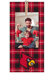 Louisville Cardinals Plaid Clothespin 6x12 Sign