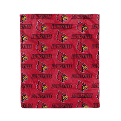 Louisville Cardinals Plush Throw 50x60