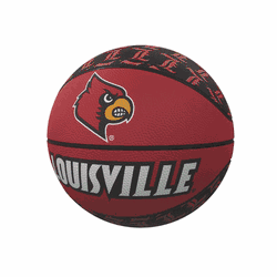 Louisville Cardinals Repeating Logo Mini-Size Rubber Basketball