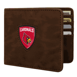 Louisville Cardinals Shield Wallet - Brown
