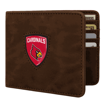 Louisville Cardinals Shield Wallet - Brown
