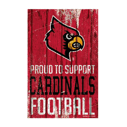 Louisville Cardinals Sign 11x17 Wood Proud to Support Design